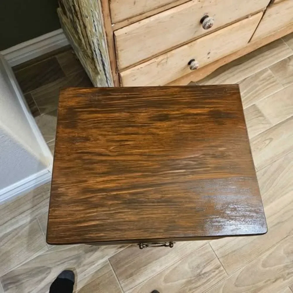 Vintage Wood Side Table with Drawer